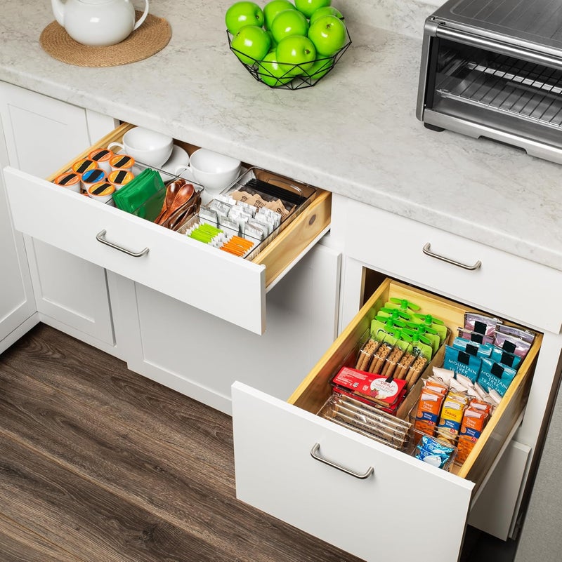 ClearSpace Plastic Pantry Organization and Storage Bins with Removable Dividers – XL Perfect Kitchen / Refrigerator/ Cabinet Organizers, 2 Pack - Image 4